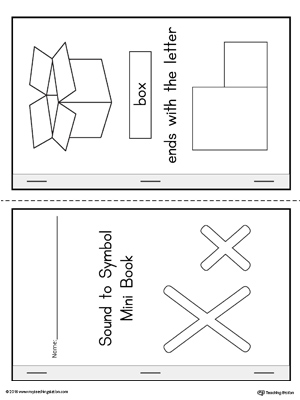 Letter X Cut and Paste Printable Mini Book