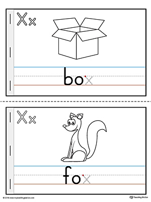 Letter X Mini Book for Kindergarten