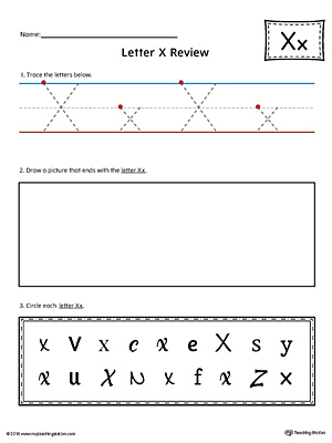 Letter X Practice Worksheet