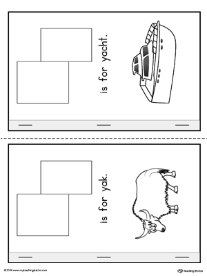 Letter Y Cut-Paste Printable MiniBook