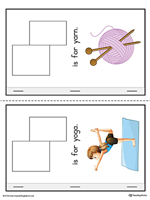 Letter Y Cut-And-Paste Printable MiniBook for Kindergarten in Color