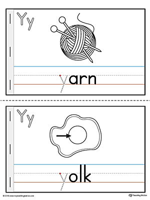 Letter Y MiniBook Printable for Preschool