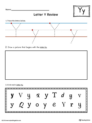 Letter Y Practice Worksheet