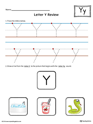 Letter Y Review Worksheet (Color)