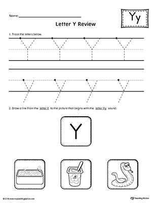 Letter Y Review Worksheet