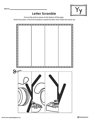 Letter Y Scramble Worksheet