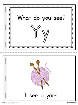 Letter Y Words Printable Mini Book (Color)