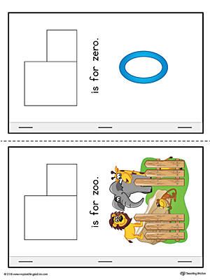 Letter Z Cut-And-Paste Printable MiniBook for Kindergarten in Color