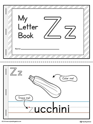 Letter Z Mini Book Printable