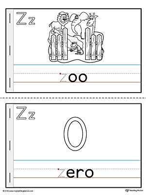 Letter Z Mini Book for Kindergarten