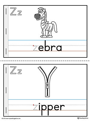 Letter Z MiniBook Printable for Preschool