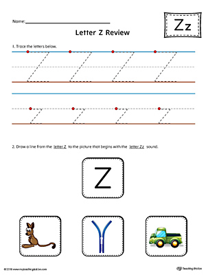 Letter Z Review Worksheet (Color)