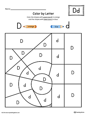 Lowercase Letter D Color-by-Letter Worksheet | MyTeachingStation.com