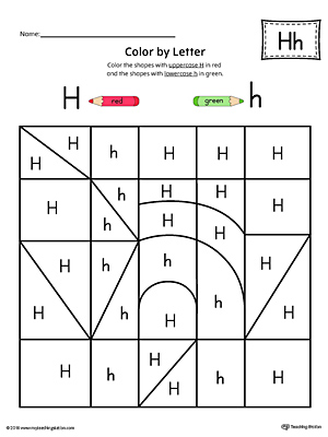 Lowercase Letter H Color-by-Letter Worksheet