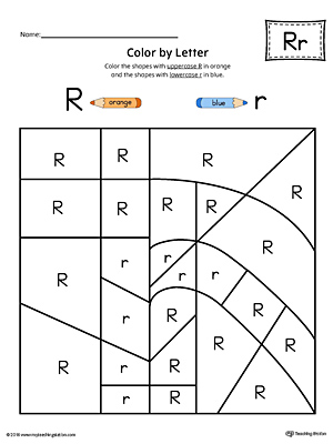 Lowercase Letter R Color-by-Letter Worksheet | MyTeachingStation.com