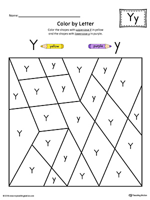 The Lowercase Letter Y Color-by-Letter Worksheet will help your child identify the letters of the alphabet and discover colors and shapes.