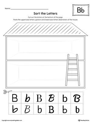 Sort the Uppercase and Lowercase Letter B Worksheet