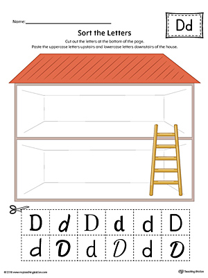 Sort the Uppercase and Lowercase Letter D (Color) with this printable worksheet. Download a copy today!