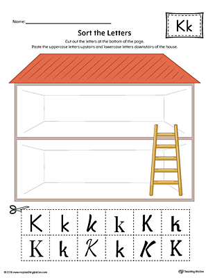 Sort the Uppercase and Lowercase Letter K (Color) with this printable worksheet. Download a copy today!