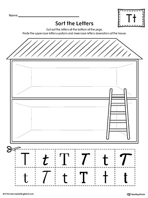 Sort the Uppercase and Lowercase Letter T Worksheet