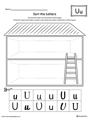 Sort the Uppercase and Lowercase Letter U Worksheet