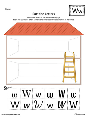 Sort the Uppercase and Lowercase Letter W Worksheet (Color)