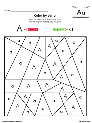 Uppercase Letter A Color-by-Letter Worksheet