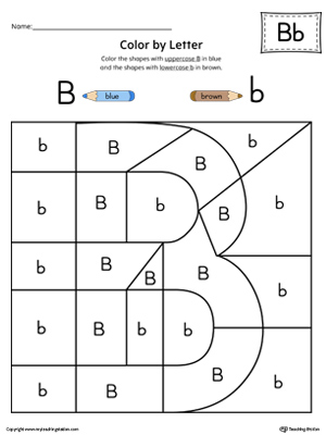 The Uppercase Letter B Color-by-Letter Worksheet will help your child identify the letters of the alphabet and discover colors and shapes.