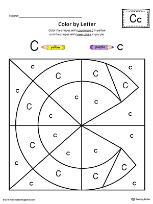 Uppercase Letter C Color-by-Letter Worksheet