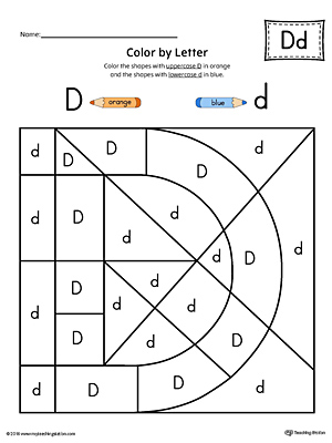 Uppercase Letter D Color-by-Letter Worksheet