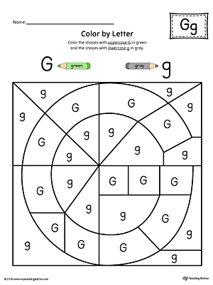 The Uppercase Letter G Color-by-Letter Worksheet will help your child identify the letters of the alphabet and discover colors and shapes.