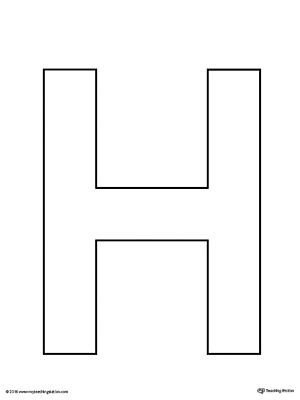 Uppercase Letter H Template Printable