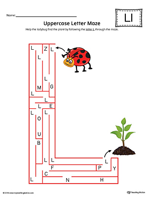 The Uppercase Letter L Maze in Color is an excellent worksheet for your preschooler or kindergartener to practice identifying the letters of the alphabet.