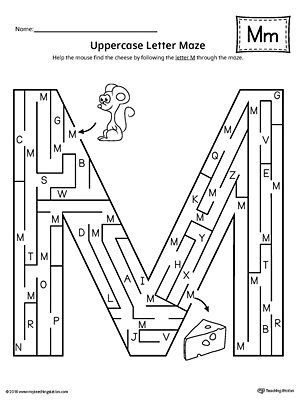The Uppercase Letter M Maze is an excellent worksheet for your preschooler or kindergartener to practice identifying the letters of the alphabet.