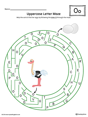 The Uppercase Letter O Maze in Color is an excellent worksheet for your preschooler or kindergartener to practice identifying the letters of the alphabet.