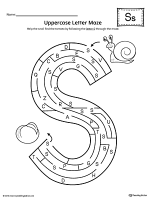 The Uppercase Letter S Maze is an excellent worksheet for your preschooler or kindergartener to practice identifying the letters of the alphabet.