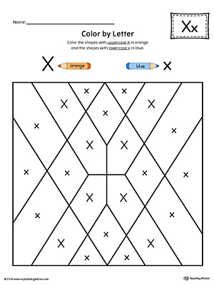 The Uppercase Letter X Color-by-Letter Worksheet will help your child identify the letters of the alphabet and discover colors and shapes.