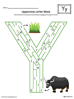 The Uppercase Letter Y Maze in Color is an excellent worksheet for your preschooler or kindergartener to practice identifying the letters of the alphabet.