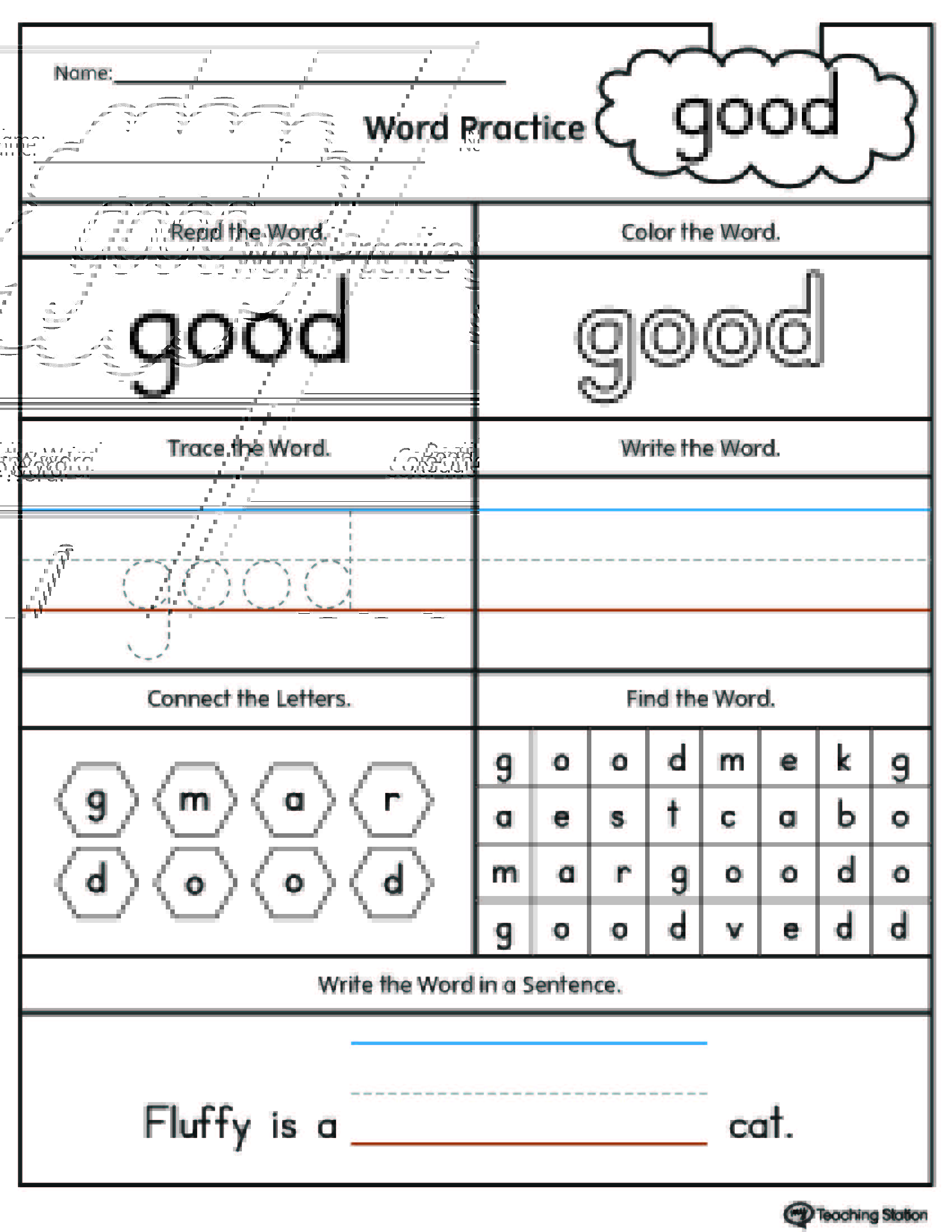 High Frequency Words Printable Worksheets | MyTeachingStation.com