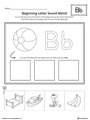 FREE* Letter B Beginning Sound Word List