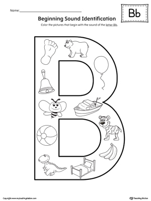 letter b beginning sound identification myteachingstationcom
