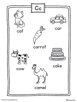 Use the Letter C Word List with Pictures printable poster to play letter sound activities or display on a classroom wall.