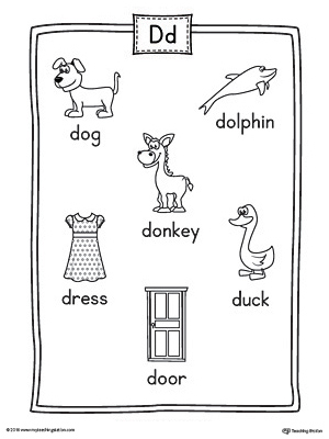 Letter D Word List with Illustrations Printable Poster