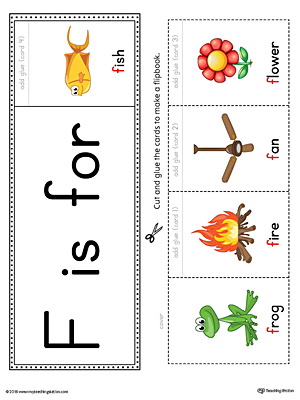 Letter F Beginning Sound Flipbook Printable (Color)