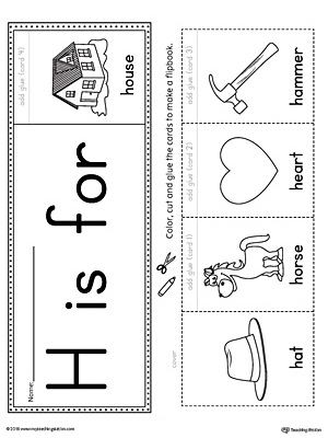 Letter H Beginning Sound Flipbook Printable