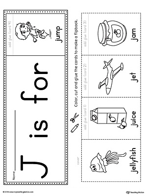 Letter J Beginning Sound Flipbook Printable