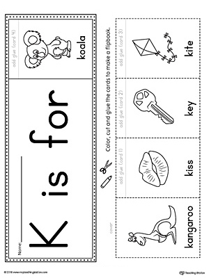 Letter K Beginning Sound Flipbook Printable