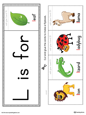 Letter L Beginning Sound Flipbook Printable (Color)