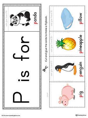 Letter P Beginning Sound Flipbook Printable (Color)