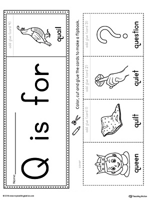 Letter Q Beginning Sound Flipbook Printable